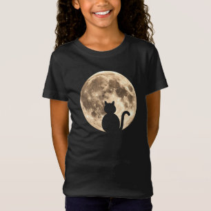Black Cat Full Moon Silhouette T-shirt