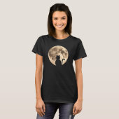 Black Cat Full Moon Silhouette T-shirt (Voorkant volledig)
