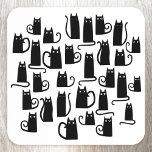 Black Cat Fun Bier Onderzetter<br><div class="desc">Leuke zwarte katjes voor dierenvrienden overal. Originele versie door Nic Squirrell.</div>