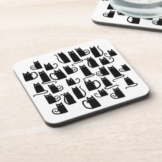Black Cat Fun Bier Onderzetter (Linkerzijde)