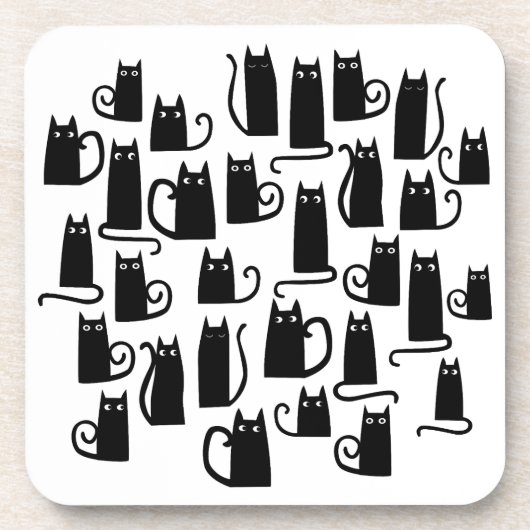 Black Cat Fun Bier Onderzetter (Voorkant)