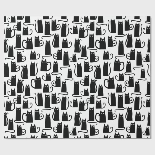 Black Cat Fun Cadeaupapier (Vlak)