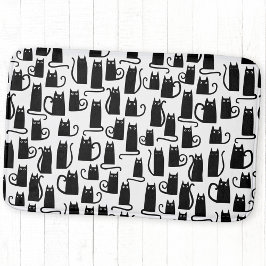 Black Cat Fun Patroon Badmat