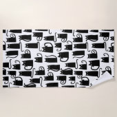 Black Cat Fun Patroon Strandlaken (Voorkant)