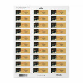 Black Cat Fun Retro Vakantie Retour Adreslabels Etiket (Full Sheet)