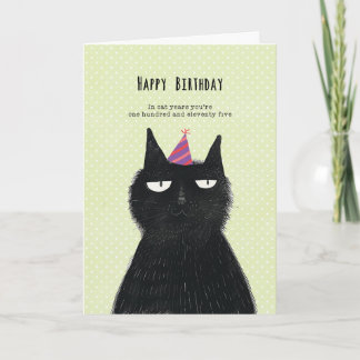 black cat funny birthday card kaart