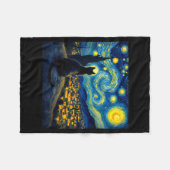 Black Cat Funny Cat Lover Mom Daddy Starry Night V Fleece Deken (Voorkant (Horizontaal))