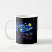 Black Cat Funny Cat Lover Mom Daddy Starry Night V Koffiemok (Links)