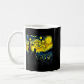 Black Cat Funny Cat Lover Mom Daddy Starry Night V Koffiemok (Links)