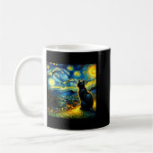 Black Cat Funny Cat Lover Mom Daddy Starry Night V Koffiemok (Links)