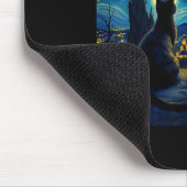 Black Cat Funny Cat Lover Mom Daddy Starry Night V Muismat (Hoek)