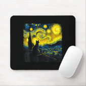 Black Cat Funny Cat Lover Mom Daddy Starry Night V Muismat (Met muis)