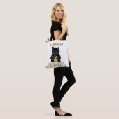 Black Cat Funny Crochet omdat moord fout is Tote Bag (Op model)