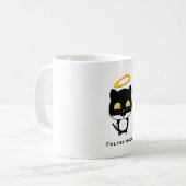 Black Cat Funny Pun met Halo - Feline Good Koffiemok (Voorkant links)
