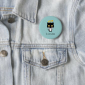 Black Cat Funny Pun met Halo - Feline Good Ronde Button 5,7 Cm (In situ)