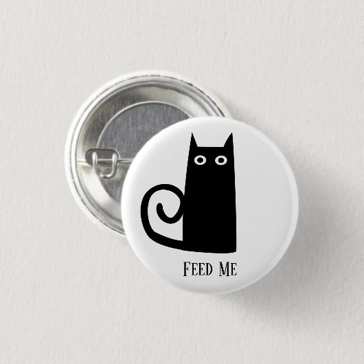 Black Cat Funny Ronde Button 3,2 Cm (Voorkant /achterkant)