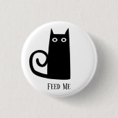 Black Cat Funny Ronde Button 3,2 Cm (Voorkant)