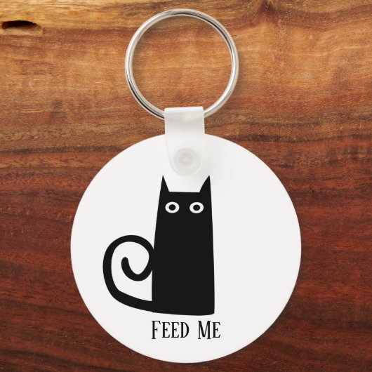 Black Cat Funny Sleutelhanger (Achterkant)