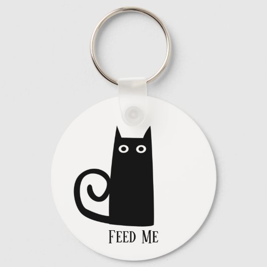 Black Cat Funny Sleutelhanger (Achterkant)