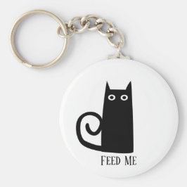 Black Cat Funny Sleutelhanger