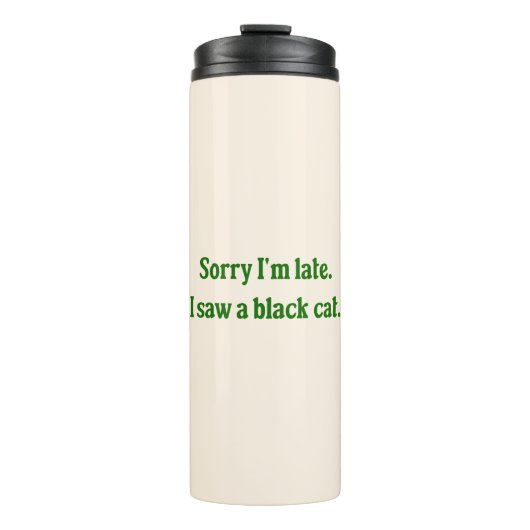 Black Cat Funny Thermosbeker (Voorkant)