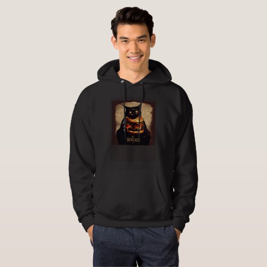 Black Cat Gaming Hamburger  1 Hoodie (Voorkant volledig)