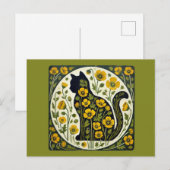 Black Cat Garden Briefkaart (Voorkant / Achterkant)