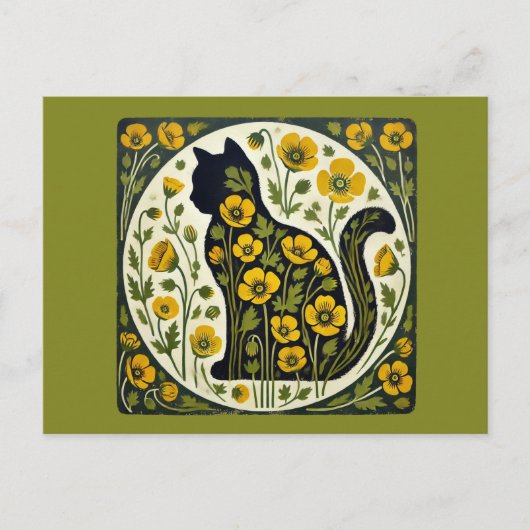 Black Cat Garden Briefkaart (Voorkant)