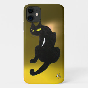 BLACK CAT geel iPhone 11 Hoesje