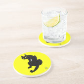 BLACK CAT, geel Zandsteen Onderzetter (Zijkant)