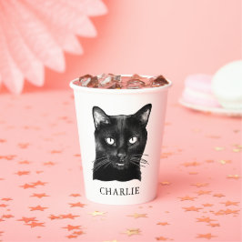 Black Cat gepersonaliseerde handtekening Papieren Bekers