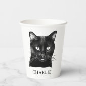 Black Cat gepersonaliseerde handtekening Papieren Bekers (Achterkant)