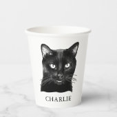 Black Cat gepersonaliseerde handtekening Papieren Bekers (Voorkant)