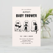 black Cat ghost funny baby shower Kaart (Staand voorkant)
