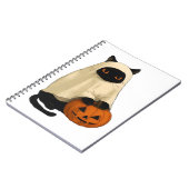 Black Cat Ghost met Pumpkin Essential T-Shirt Notitieboek (Linkerzijde)