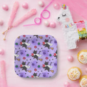 Black Cat Ghost Pattern – Schattigee katten in kos Papieren Bordje (Feest)