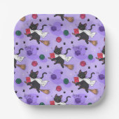 Black Cat Ghost Pattern – Schattigee katten in kos Papieren Bordje (Voorkant)