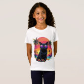 Black Cat Girl T-shirt (Voorkant volledig)