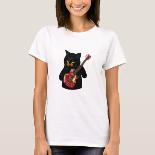 Black Cat gitaar spelen, Black Cat lover T-shirt