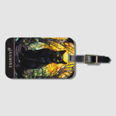 Black Cat Glas in lood Geel Bagagelabel (Voorkant (horizontaal))