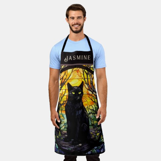 Black Cat Glas in lood Geel Schort (Gedragen)