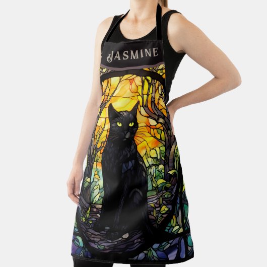 Black Cat Glas in lood Geel Schort (Insitu)