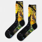 Black Cat Glas in lood Geel Sokken (Links)