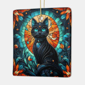 Black Cat Glas in lood Graphic Keramisch Ornament (Links)