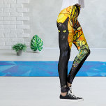 Black Cat Glas in lood Yellow Yoga Leggings<br><div class="desc">Winkelen voor Cat Lovers? Deze Unique Custom Black Cat themawinkel is compleet met Yoga thema Leggings,  shirt,  tuimelaars,  Tassen en meer. Bekijk onze winkel voor een volledig collectie van bijpassende items voor elke Black Cat liefhebber home decor of yoga lifestyle,  perfect voor Halloween,  of elk moment van het jaar.</div>