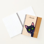 Black Cat gluren rond een deuropening Journal Notitieboek (Binnen)