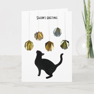 Black Cat Gold Paper Balls Kaart