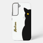 BLACK CAT Golden Eyes  Samsung Galaxy Hoesje (Achterkant)