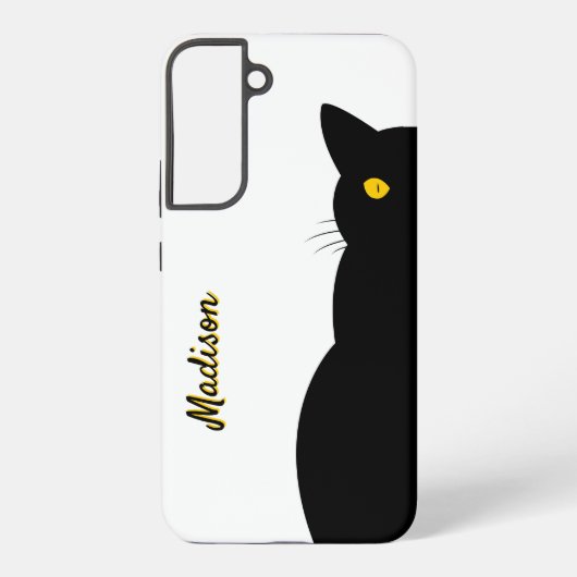 BLACK CAT Golden Eyes  Samsung Galaxy Hoesje (Achterkant)