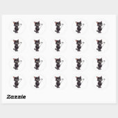 Black Cat Golf Ronde Sticker (Vel)